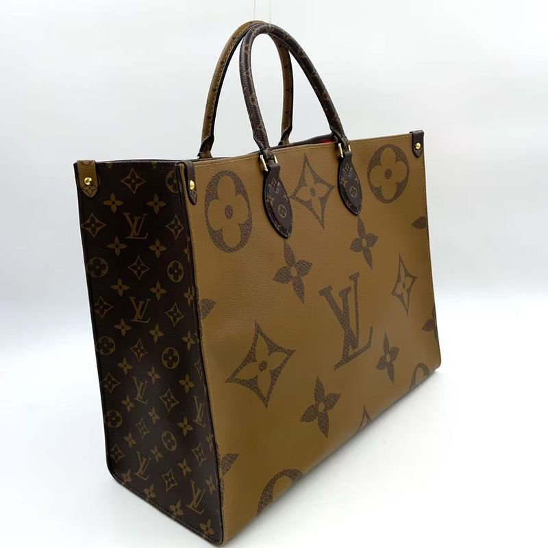 Louis Vuitton on the Go GM Monogram Giant Monogram Giant Rfid Ic Chip Leather ×