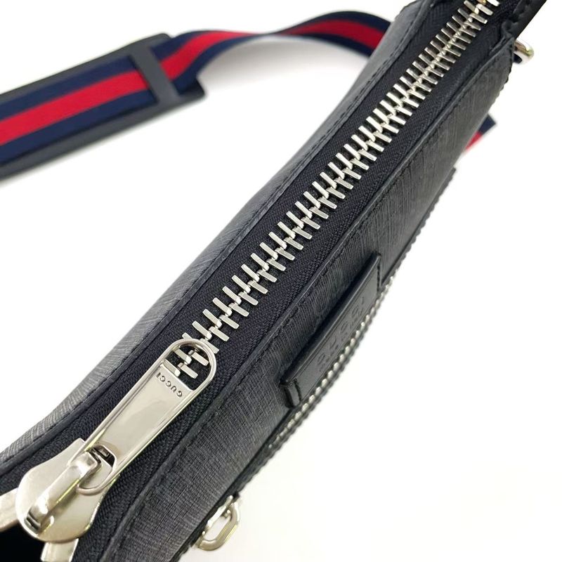 Gucci GG Supreme Small Messenger Bag Leather X PVC Black X Multicolor Shoulder