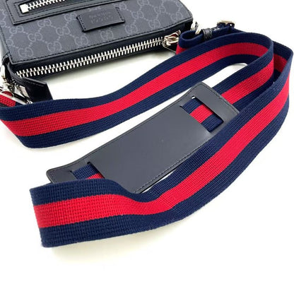 Gucci GG Supreme Small Messenger Bag Leather X PVC Black X Multicolor Shoulder