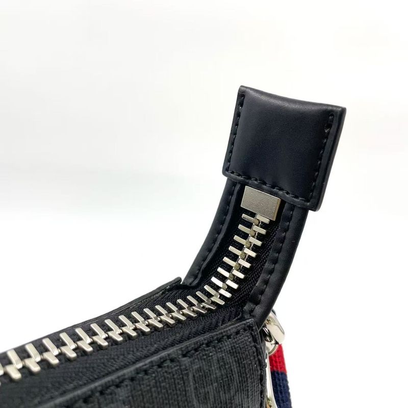 Gucci GG Supreme Small Messenger Bag Leather X PVC Black X Multicolor Shoulder