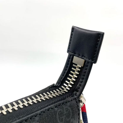 Gucci GG Supreme Small Messenger Bag Leather X PVC Black X Multicolor Shoulder