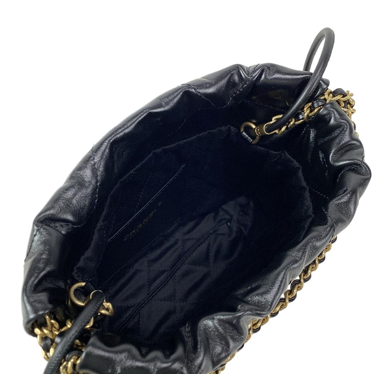 Chanel Handbag Excellent Condition Chanel 22 Mini Handbag As3980 Black
