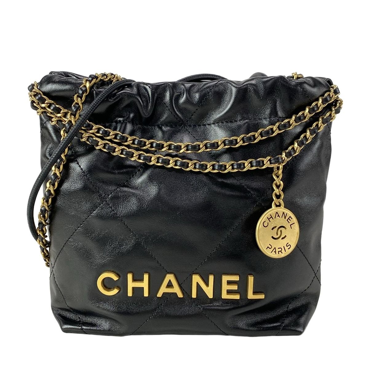 Chanel Handbag Excellent Condition Chanel 22 Mini Handbag As3980 Black