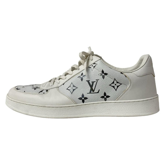 Louis Vuitton Sneakers 8 1/2 Men's Rivoli Line White X Silver Leather