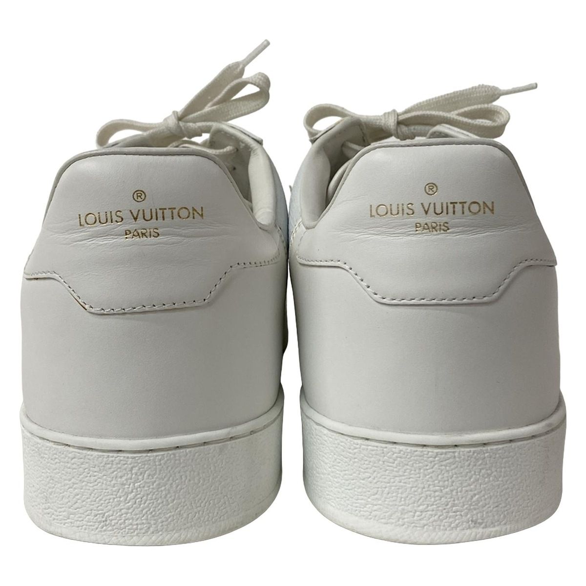 Louis Vuitton Sneakers 8 1/2 Men's Rivoli Line White X Silver Leather