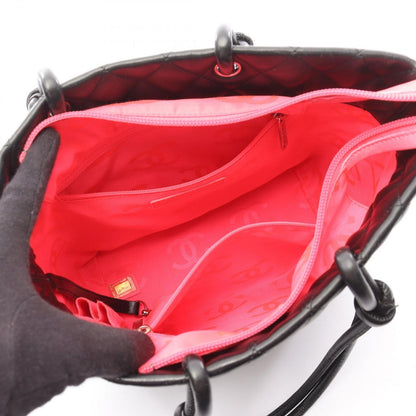 Chanel Tote Bag Cambon Line Medium Black/black Enamel Leather Patent Leather