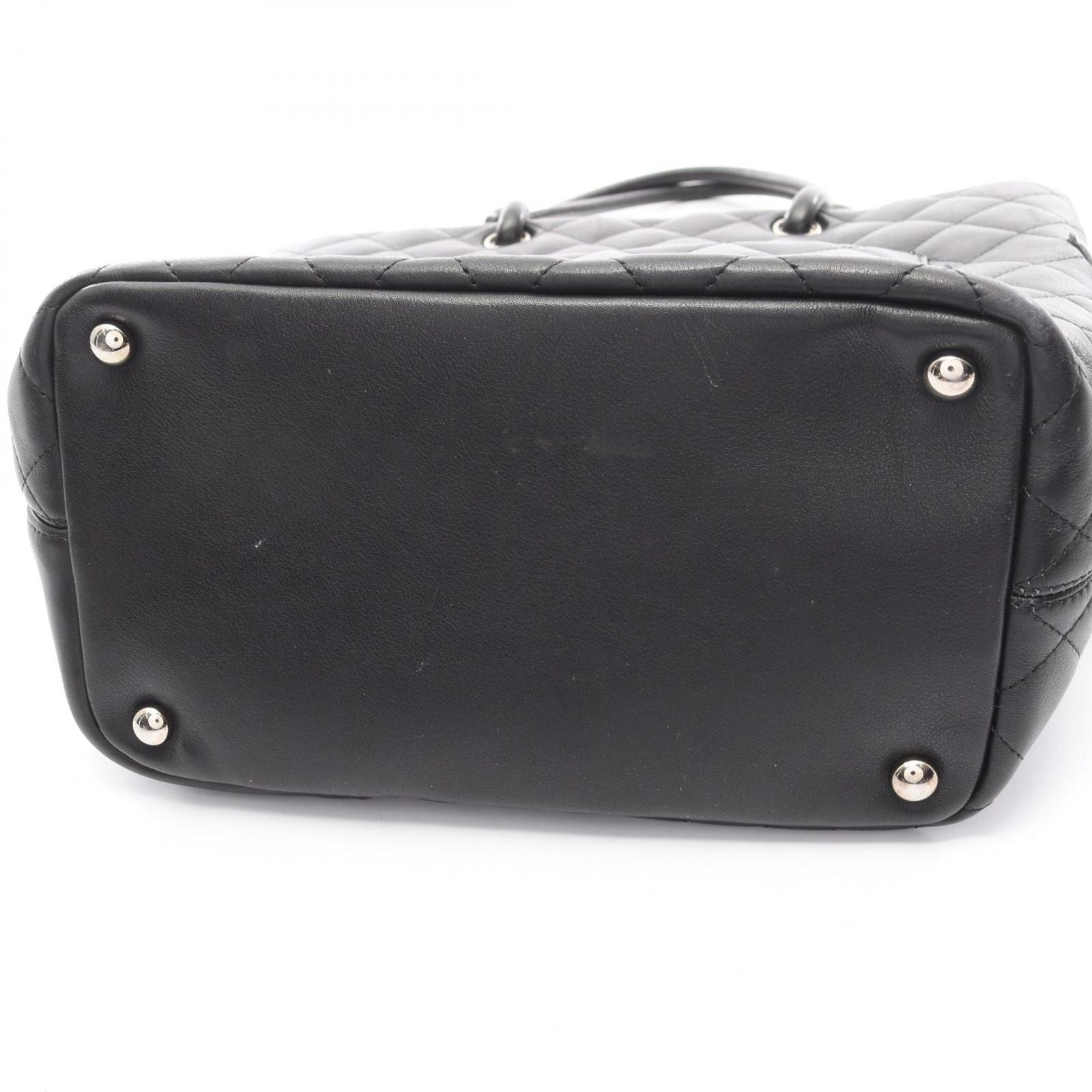 Chanel Tote Bag Cambon Line Medium Black/black Enamel Leather Patent Leather