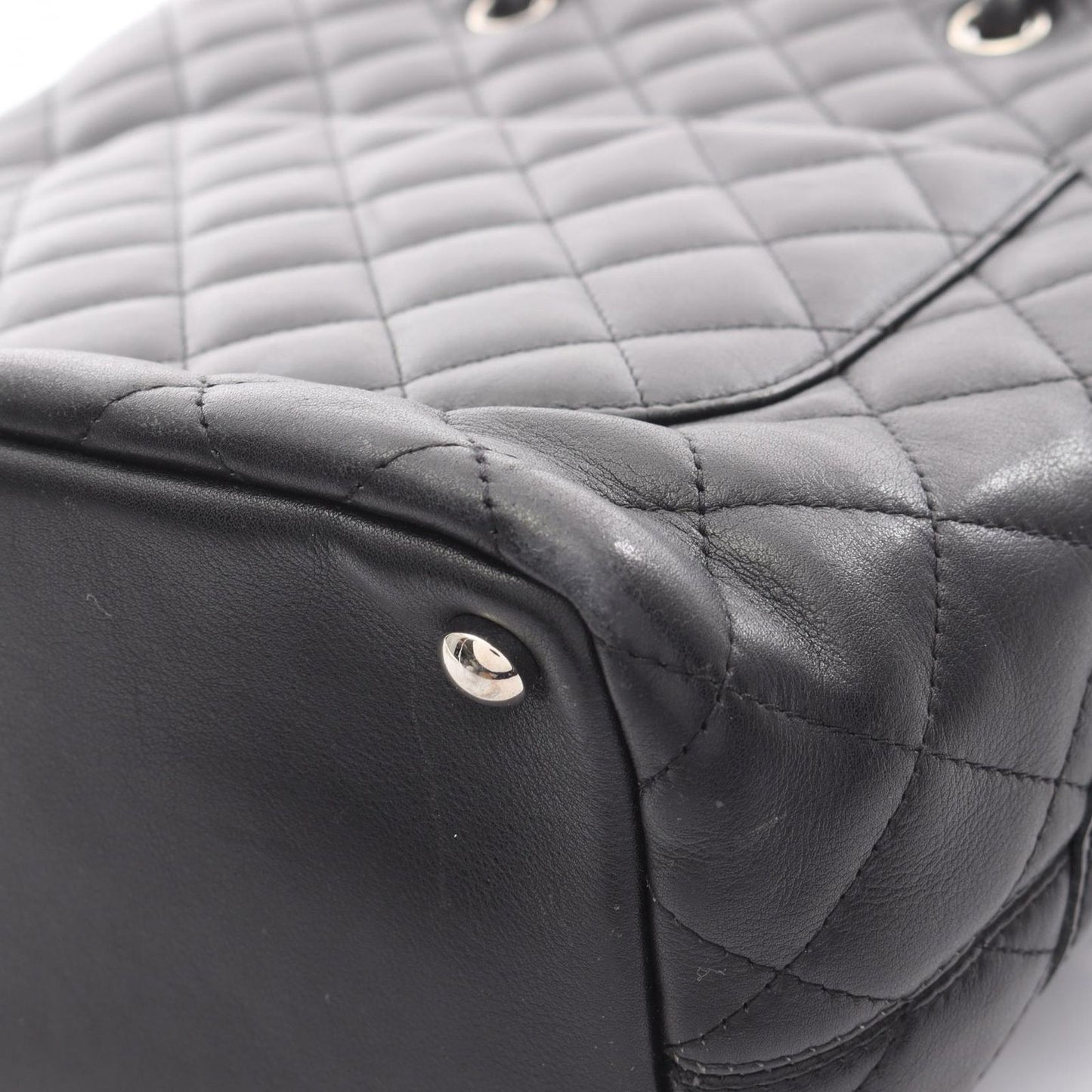 Chanel Tote Bag Cambon Line Medium Black/black Enamel Leather Patent Leather