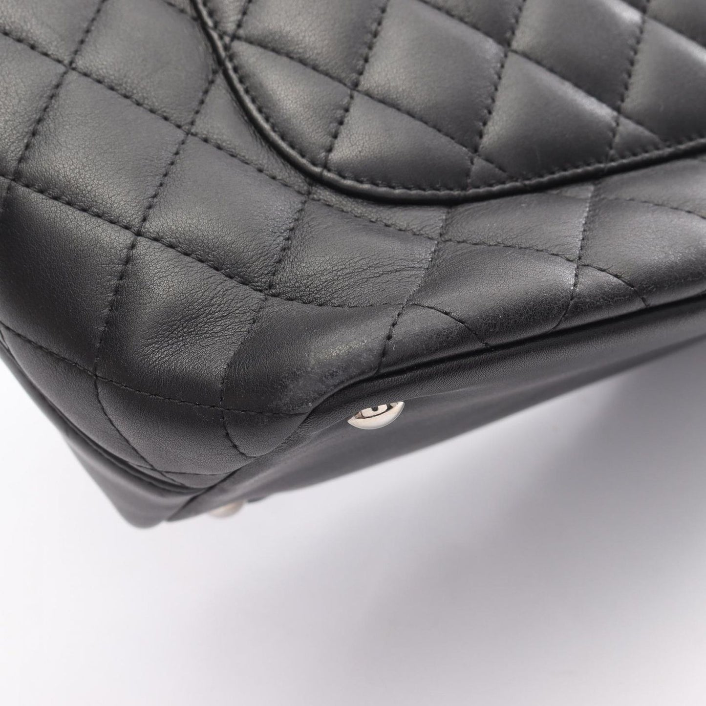 Chanel Tote Bag Cambon Line Medium Black/black Enamel Leather Patent Leather