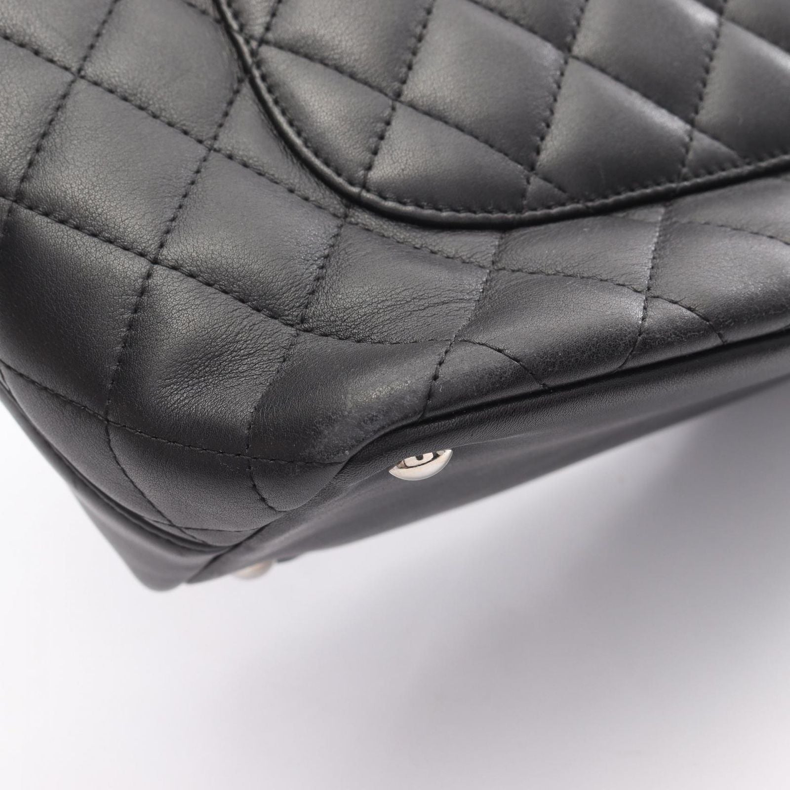 Chanel Tote Bag Cambon Line Medium Black/black Enamel Leather Patent Leather