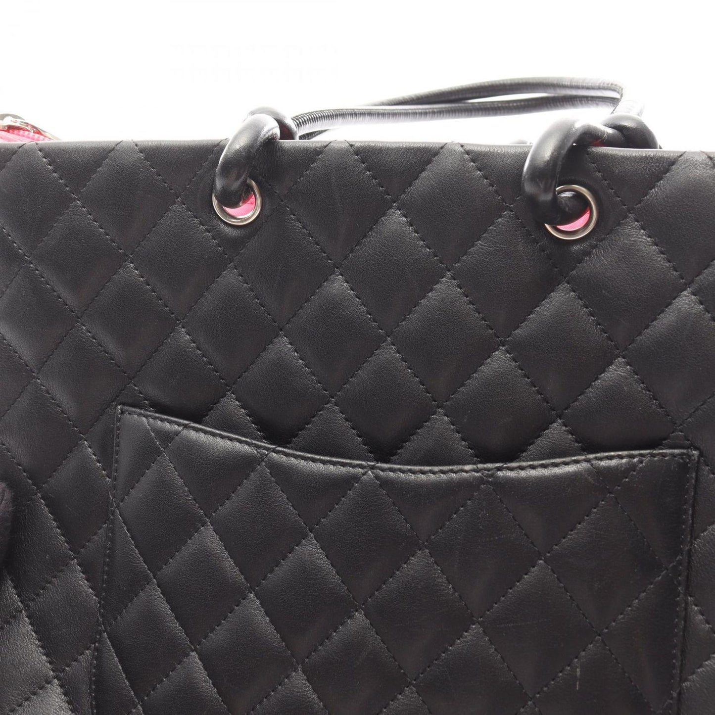 Chanel Tote Bag Cambon Line Medium Black/black Enamel Leather Patent Leather
