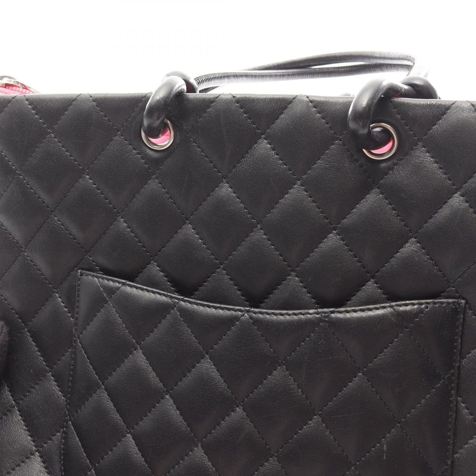 Chanel Tote Bag Cambon Line Medium Black/black Enamel Leather Patent Leather