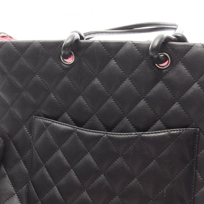 Chanel Tote Bag Cambon Line Medium Black/black Enamel Leather Patent Leather