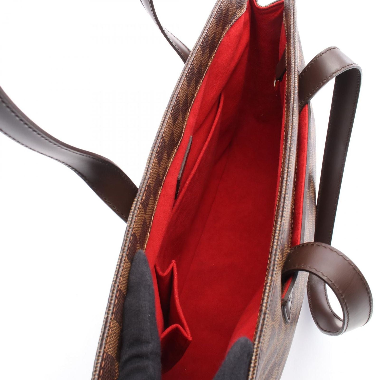 Louis Vuitton Tote Bag Parioli PM Damier Ebene N51123 PVC Coated Canvas Leather