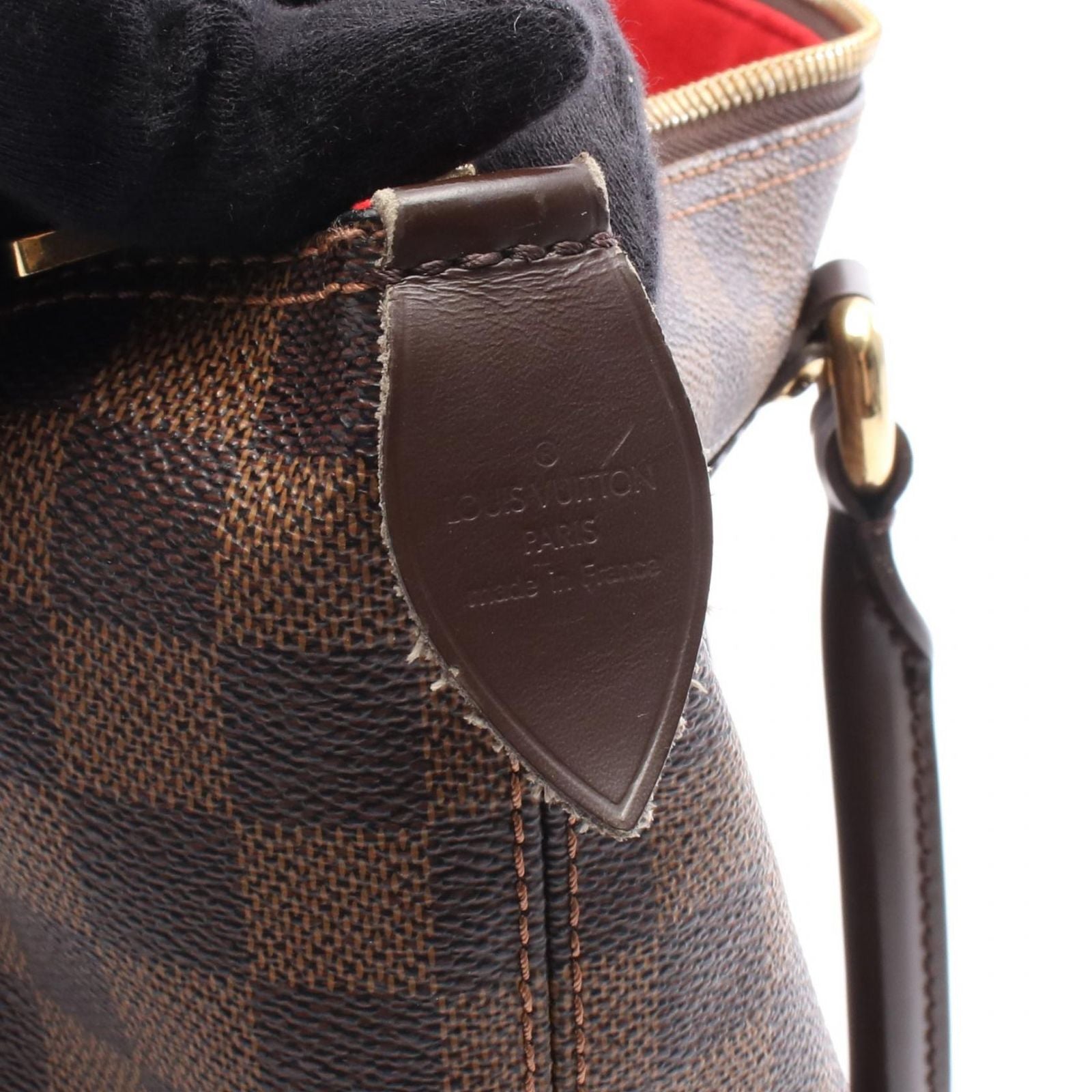 Louis Vuitton Tote Bag Saleya MM Damier Ebene N51182 PVC Coated Canvas Leather