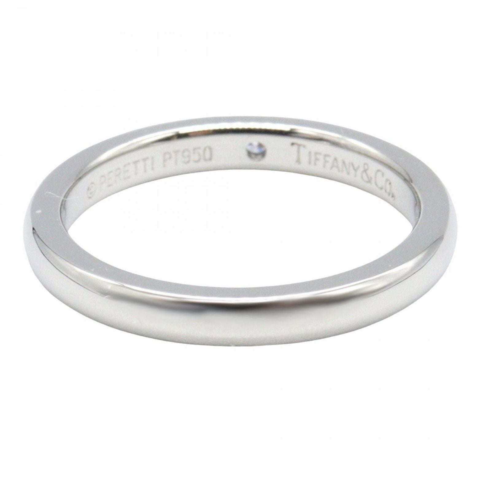 Tiffany＆co Ring Stacking Band 1pd Ring #9 Pt950 Platinum Diamond