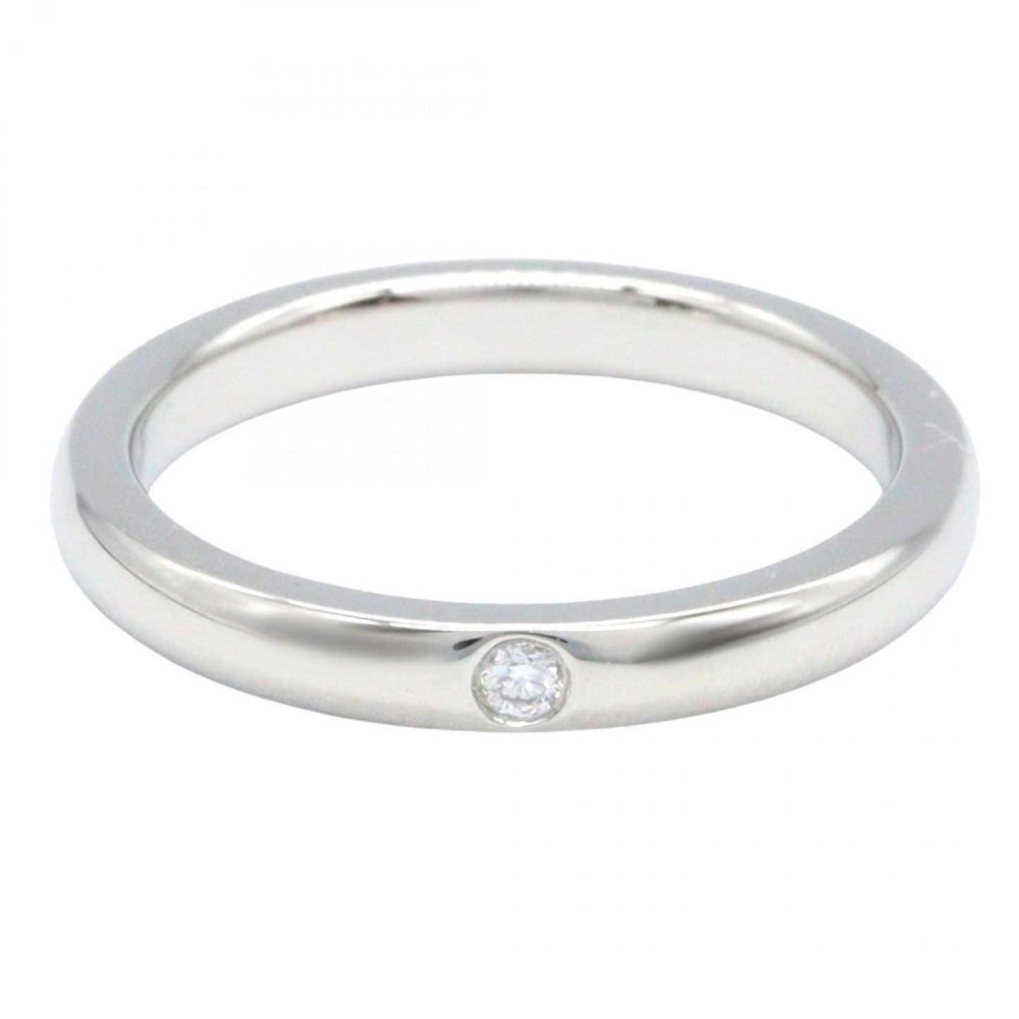 Tiffany＆co Ring Stacking Band 1pd Ring #9 Pt950 Platinum Diamond