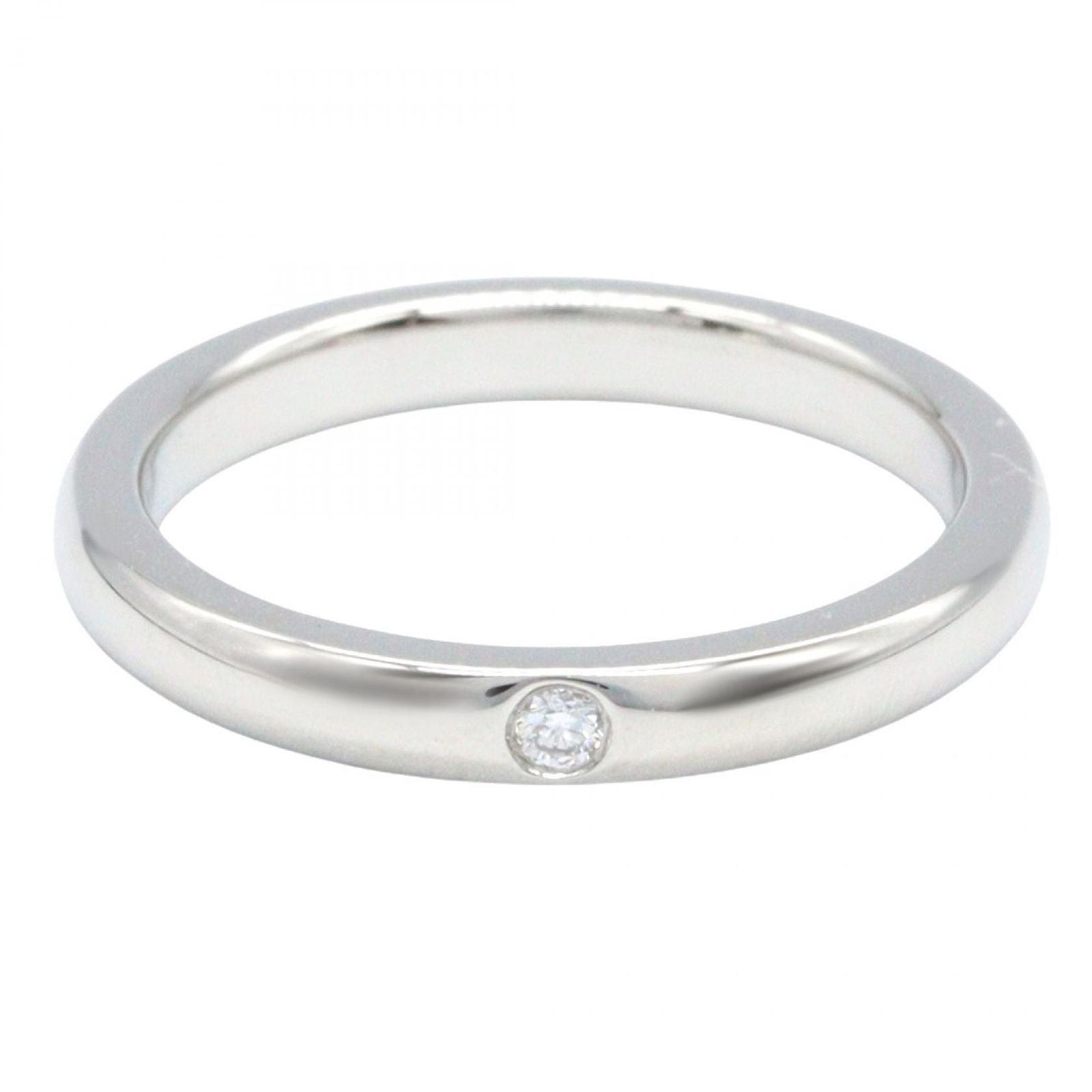 Tiffany＆co Ring Stacking Band 1pd Ring #9 Pt950 Platinum Diamond