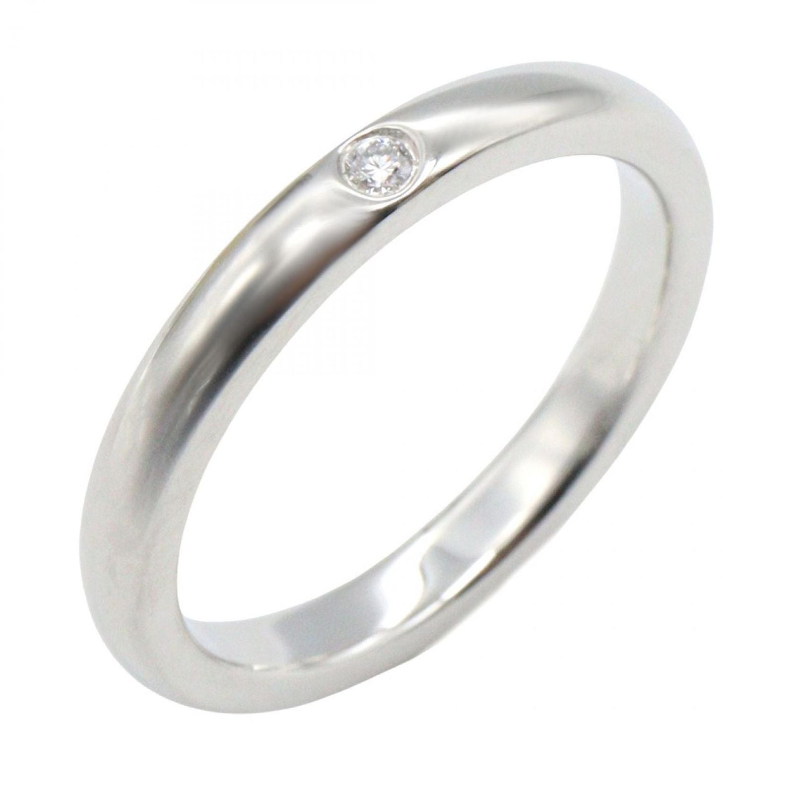 Tiffany＆co Ring Stacking Band 1pd Ring #9 Pt950 Platinum Diamond