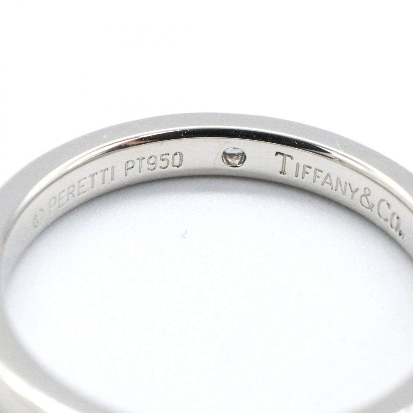 Tiffany＆co Ring Stacking Band 1pd Ring #9 Pt950 Platinum Diamond