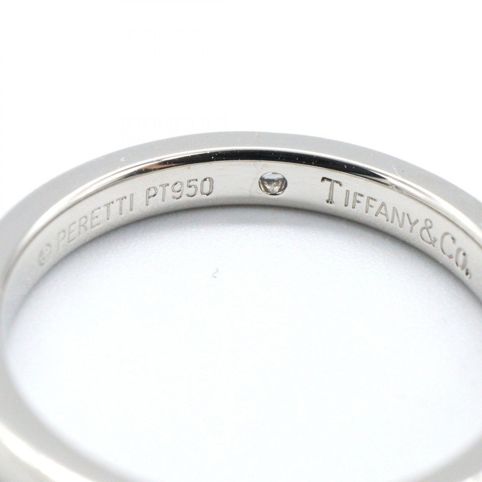 Tiffany＆co Ring Stacking Band 1pd Ring #9 Pt950 Platinum Diamond