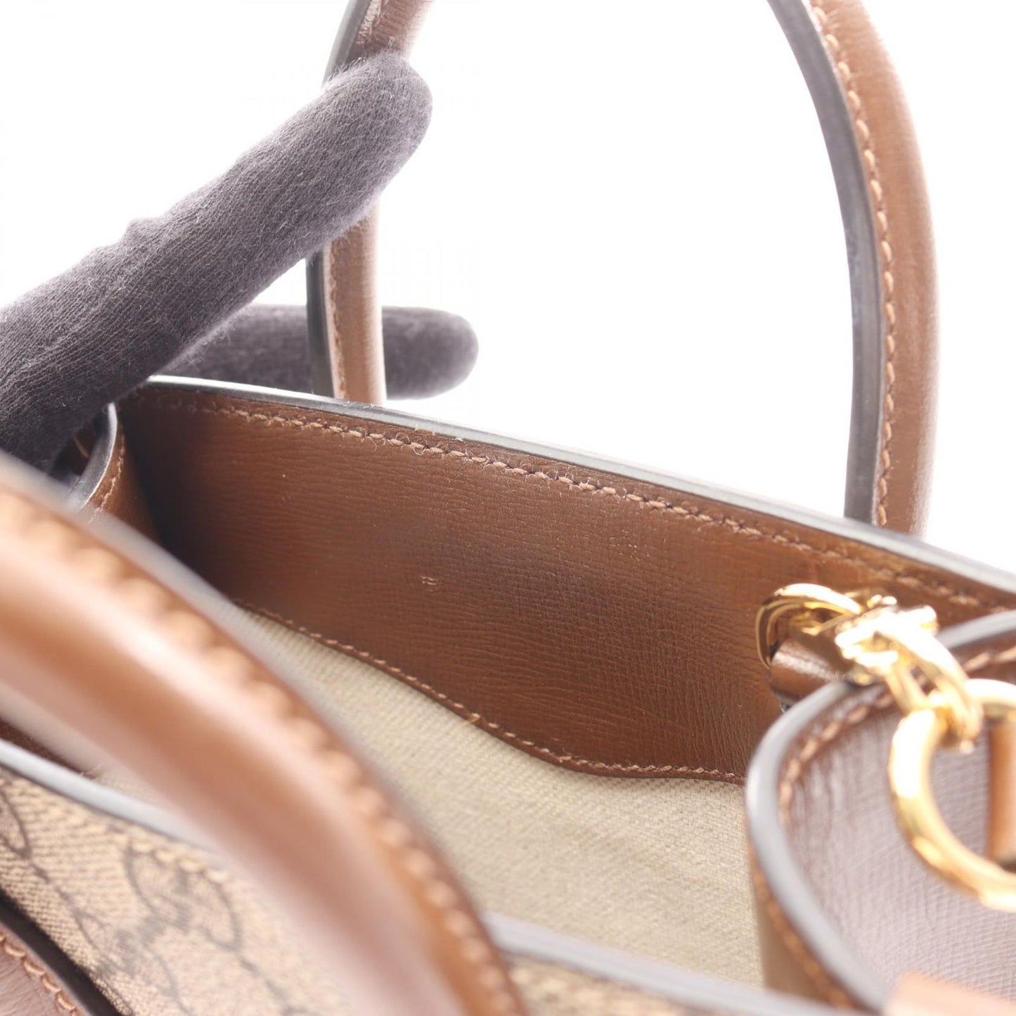 Gucci Handbag Interlocking G Mini Tote Bag 671623 Beige/brown PVC Coated Canvas