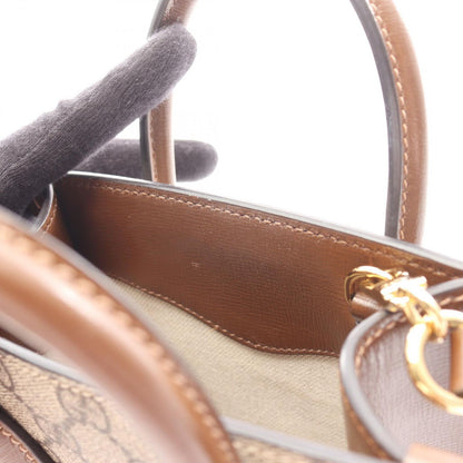 Gucci Handbag Interlocking G Mini Tote Bag 671623 Beige/brown PVC Coated Canvas