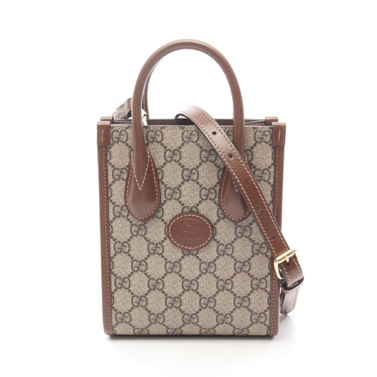 Gucci Handbag Interlocking G Mini Tote Bag 671623 Beige/brown PVC Coated Canvas