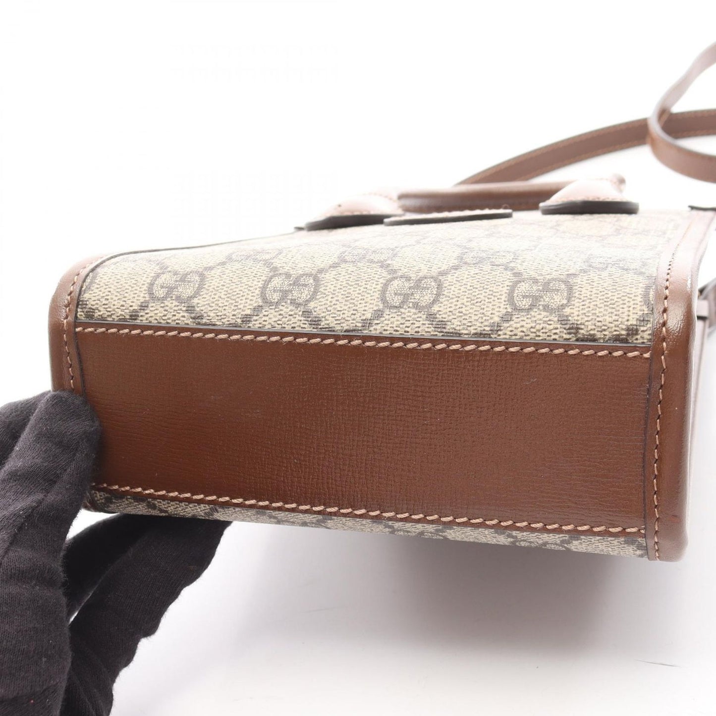 Gucci Handbag Interlocking G Mini Tote Bag 671623 Beige/brown PVC Coated Canvas