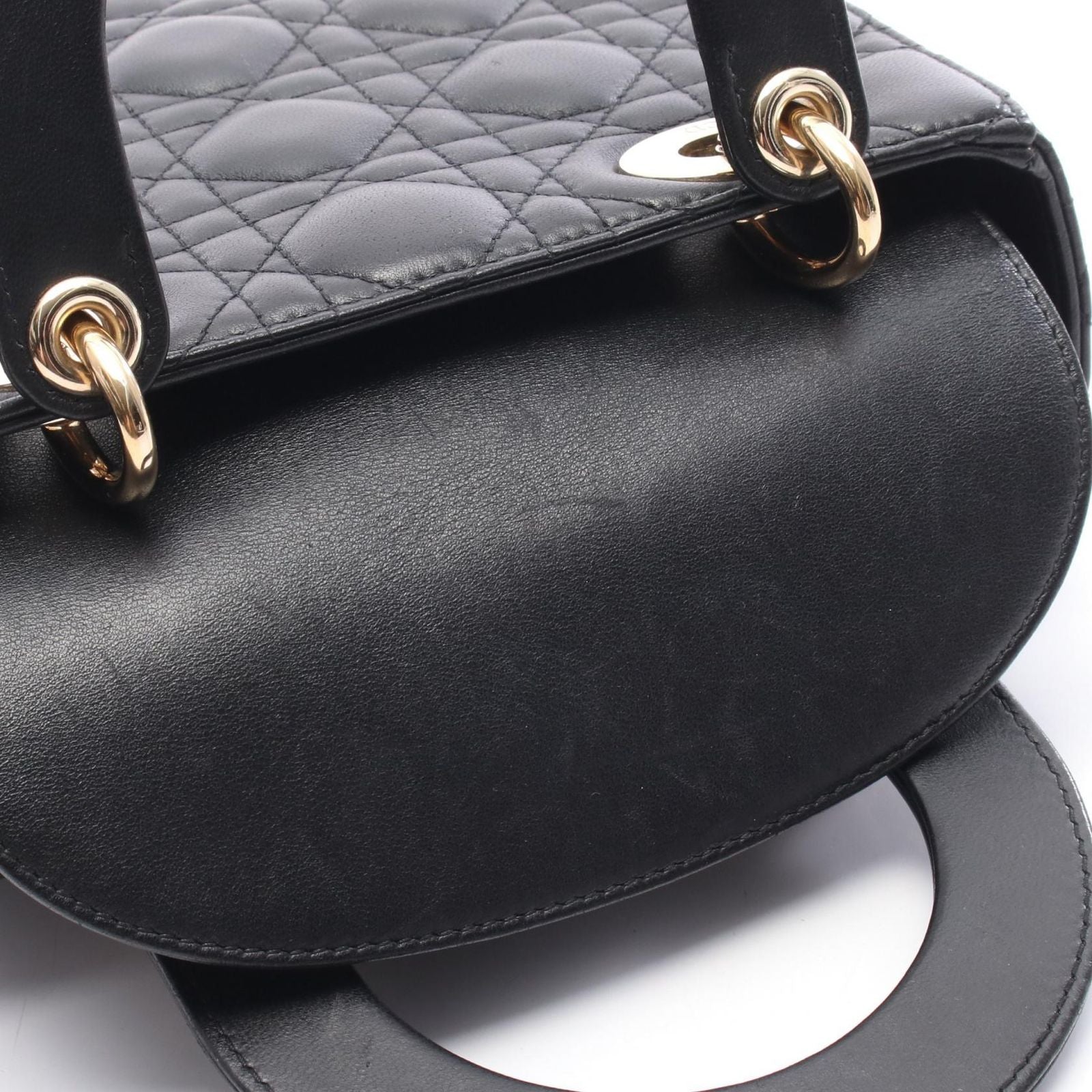 Dior Handbag Lady Dior Small Cannage Black Leather Lady Dior Cannage 2way Tote