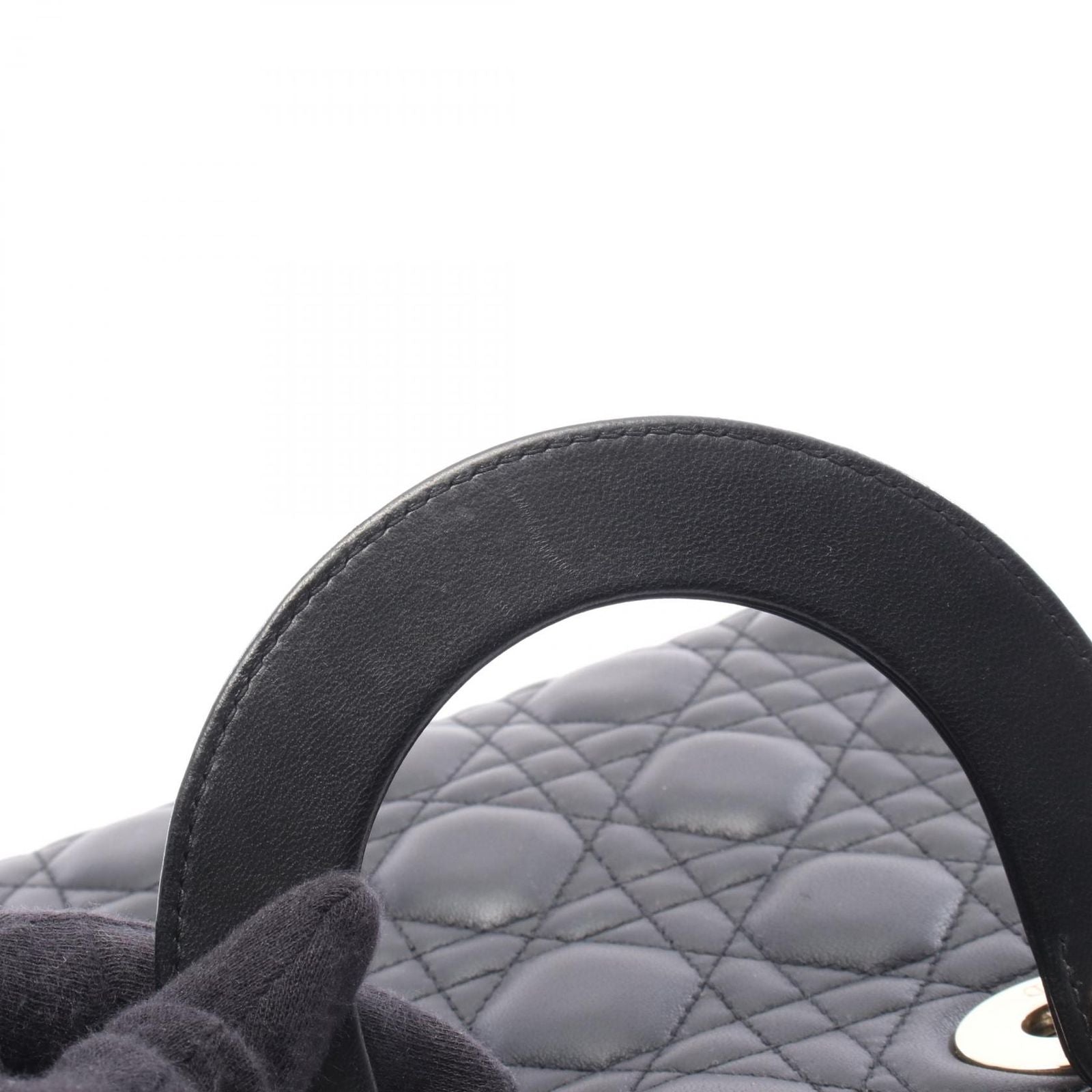 Dior Handbag Lady Dior Small Cannage Black Leather Lady Dior Cannage 2way Tote