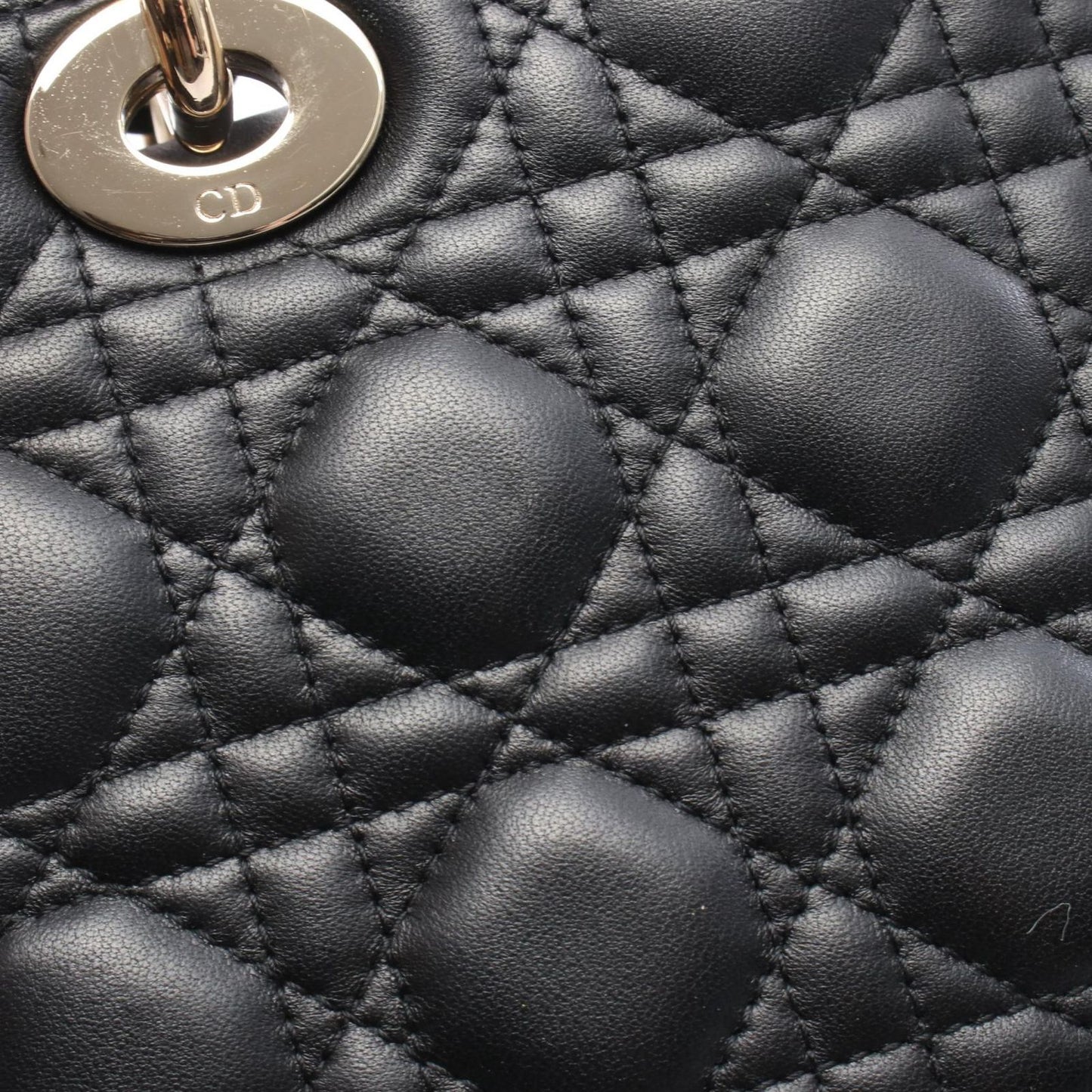 Dior Handbag Lady Dior Small Cannage Black Leather Lady Dior Cannage 2way Tote