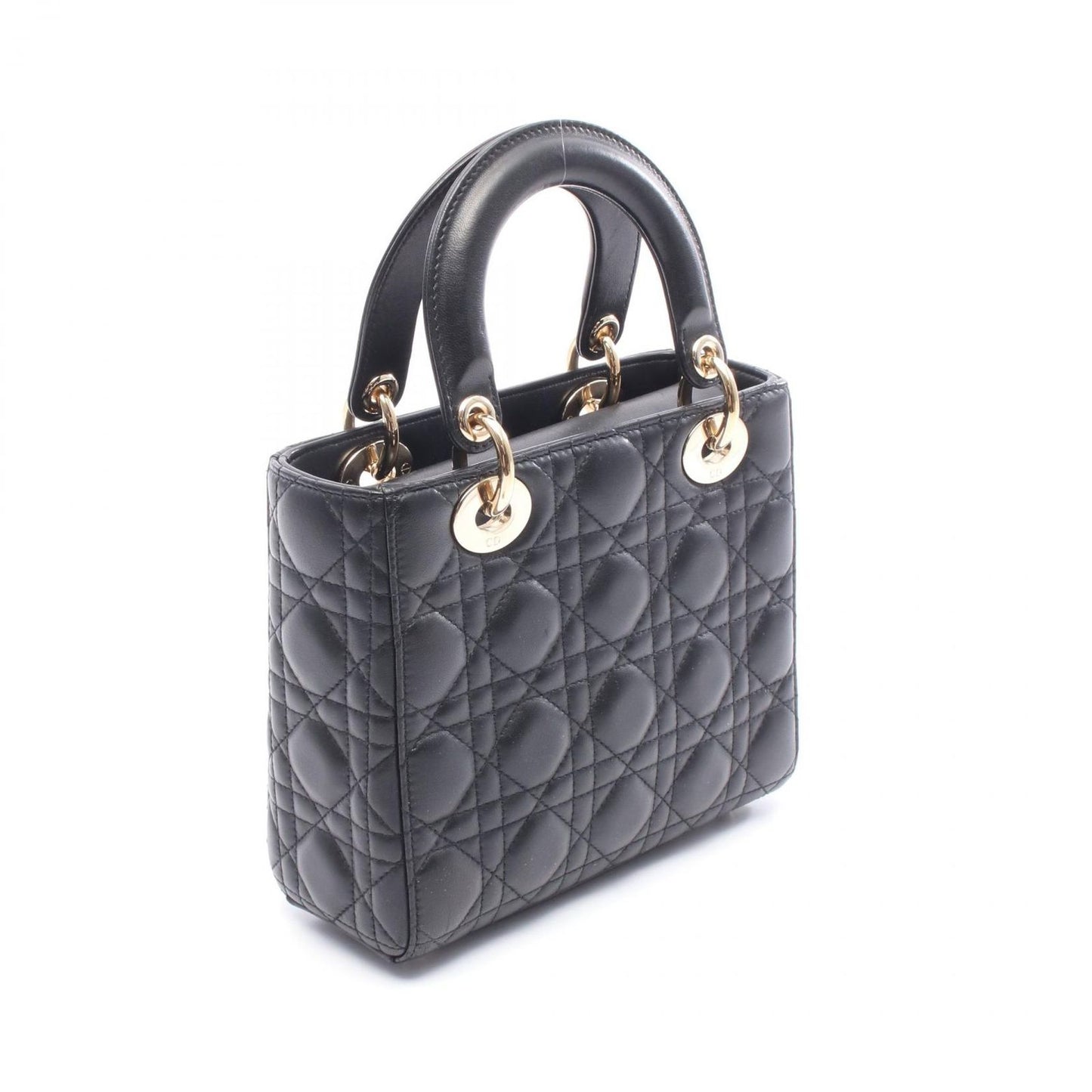 Dior Handbag Lady Dior Small Cannage Black Leather Lady Dior Cannage 2way Tote