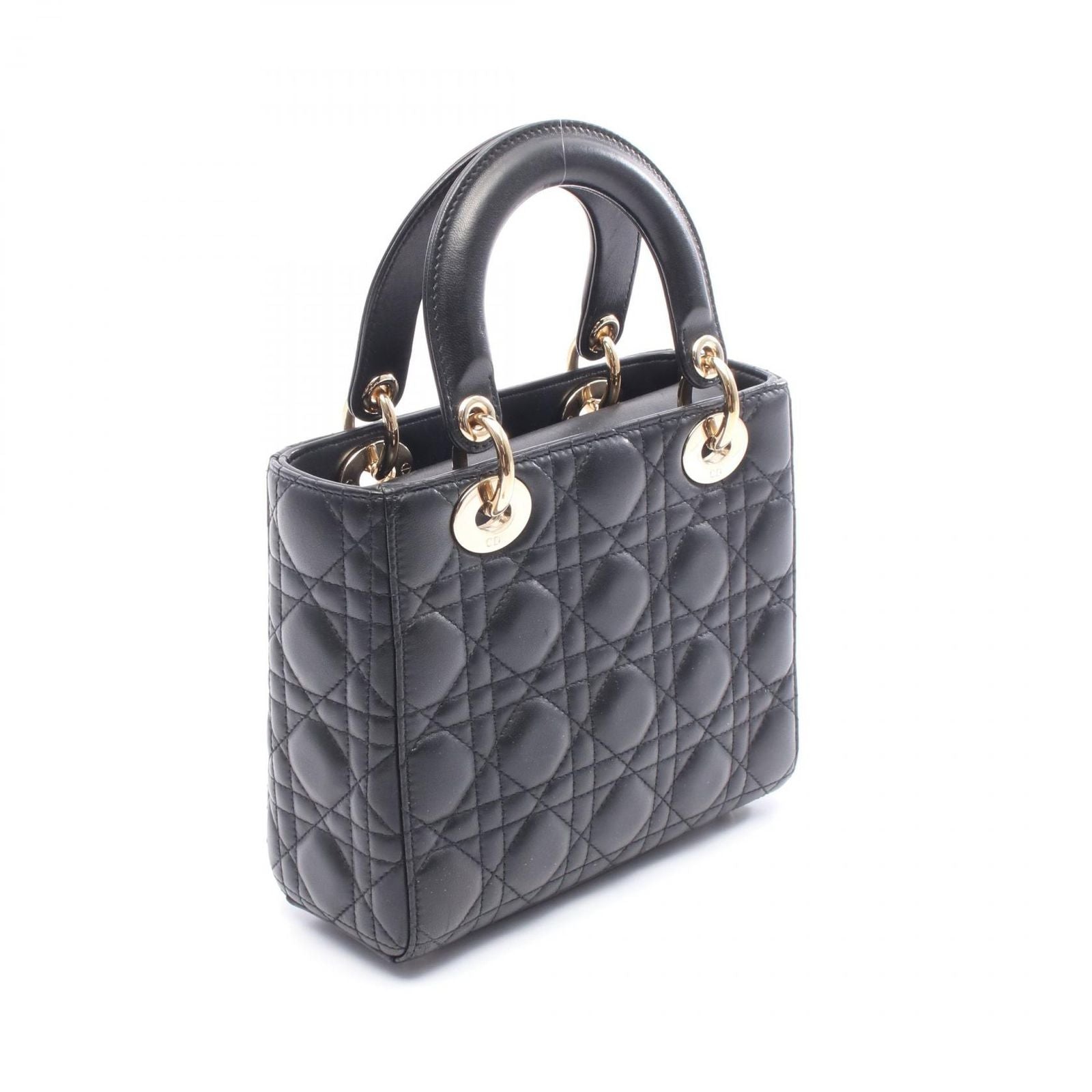 Dior Handbag Lady Dior Small Cannage Black Leather Lady Dior Cannage 2way Tote