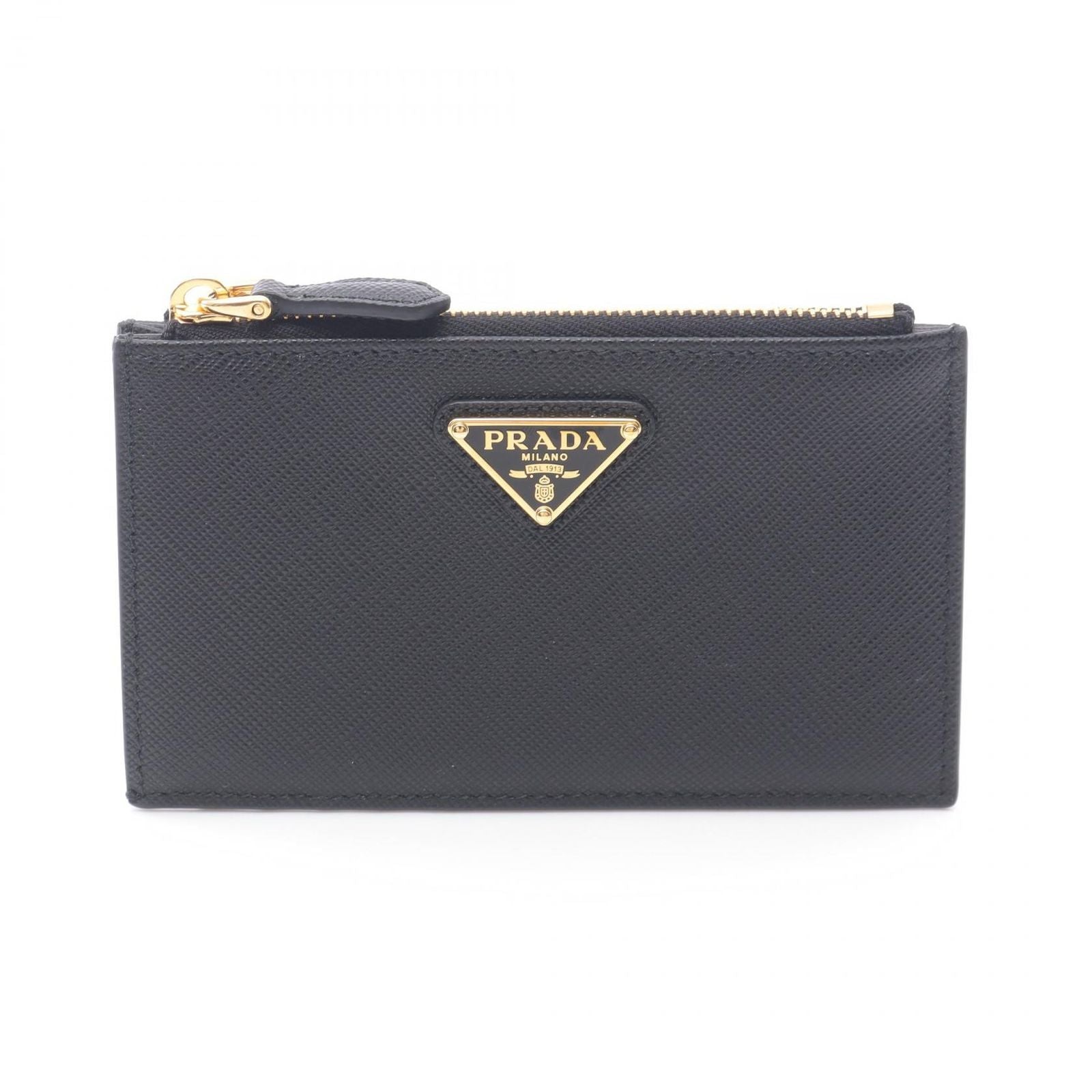 Prada Card Case Saffiano Triang 1mc086qhhf0002 Nero Saffiano Leather Card Case