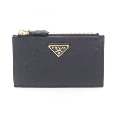 Prada Card Case Saffiano Triang 1mc086qhhf0002 Nero Saffiano Leather Card Case