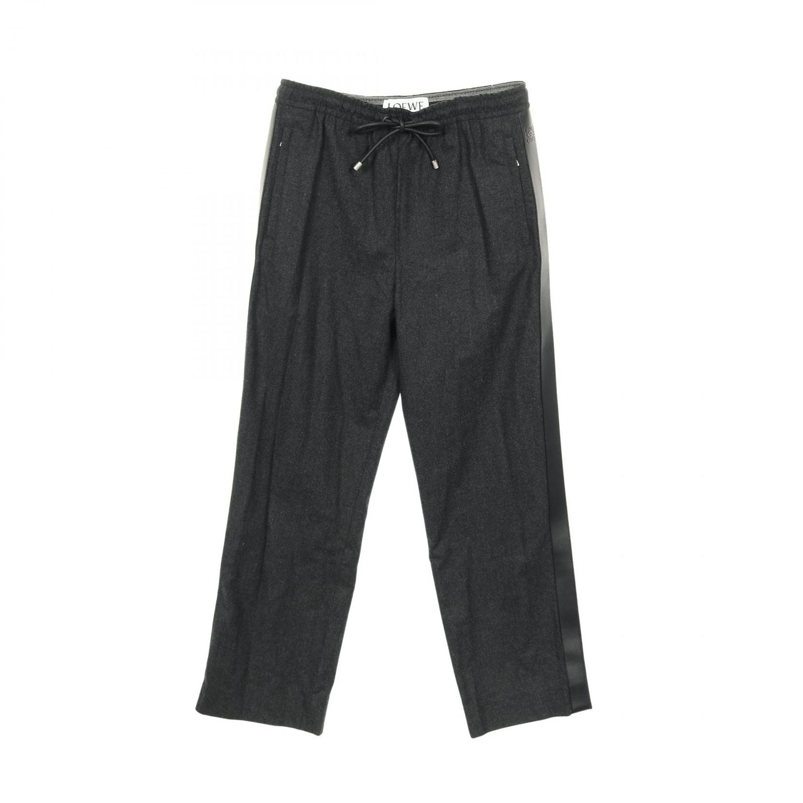 Loewe Pants Tracksuit Trousers Pants Gray Black Wool Pants Men's a