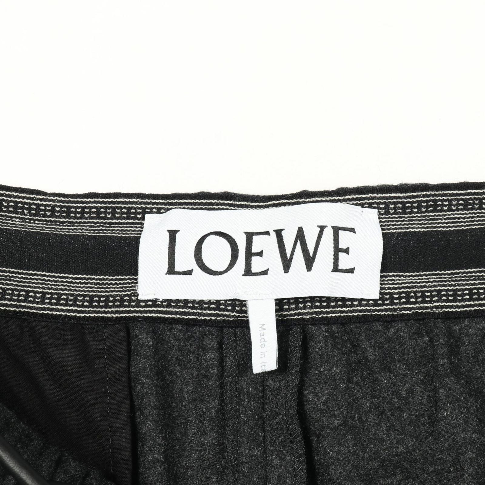 Loewe Pants Tracksuit Trousers Pants Gray Black Wool Pants Men's a