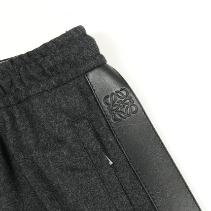 Loewe Pants Tracksuit Trousers Pants Gray Black Wool Pants Men's a
