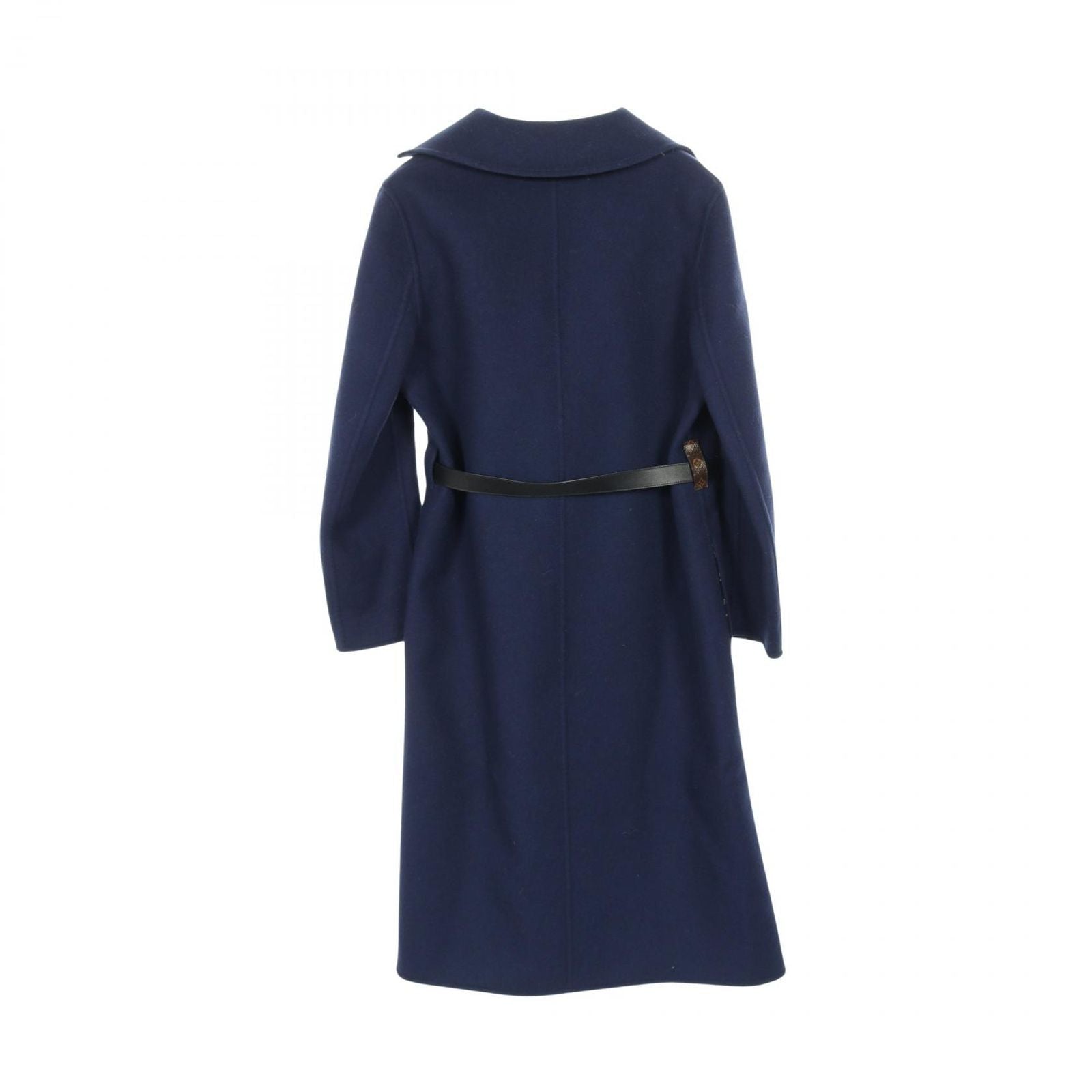 Louis Vuitton Monogram Navy Wool Silk Coat Women's a