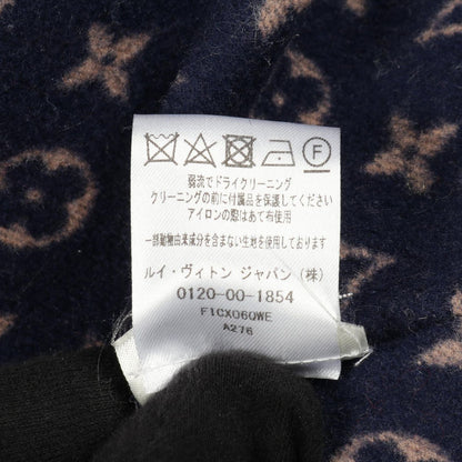 Louis Vuitton Monogram Navy Wool Silk Coat Women's a