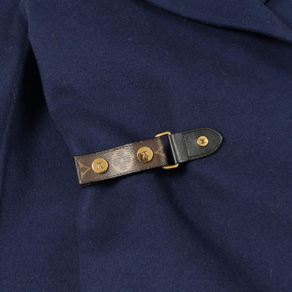 Louis Vuitton Monogram Navy Wool Silk Coat Women's a