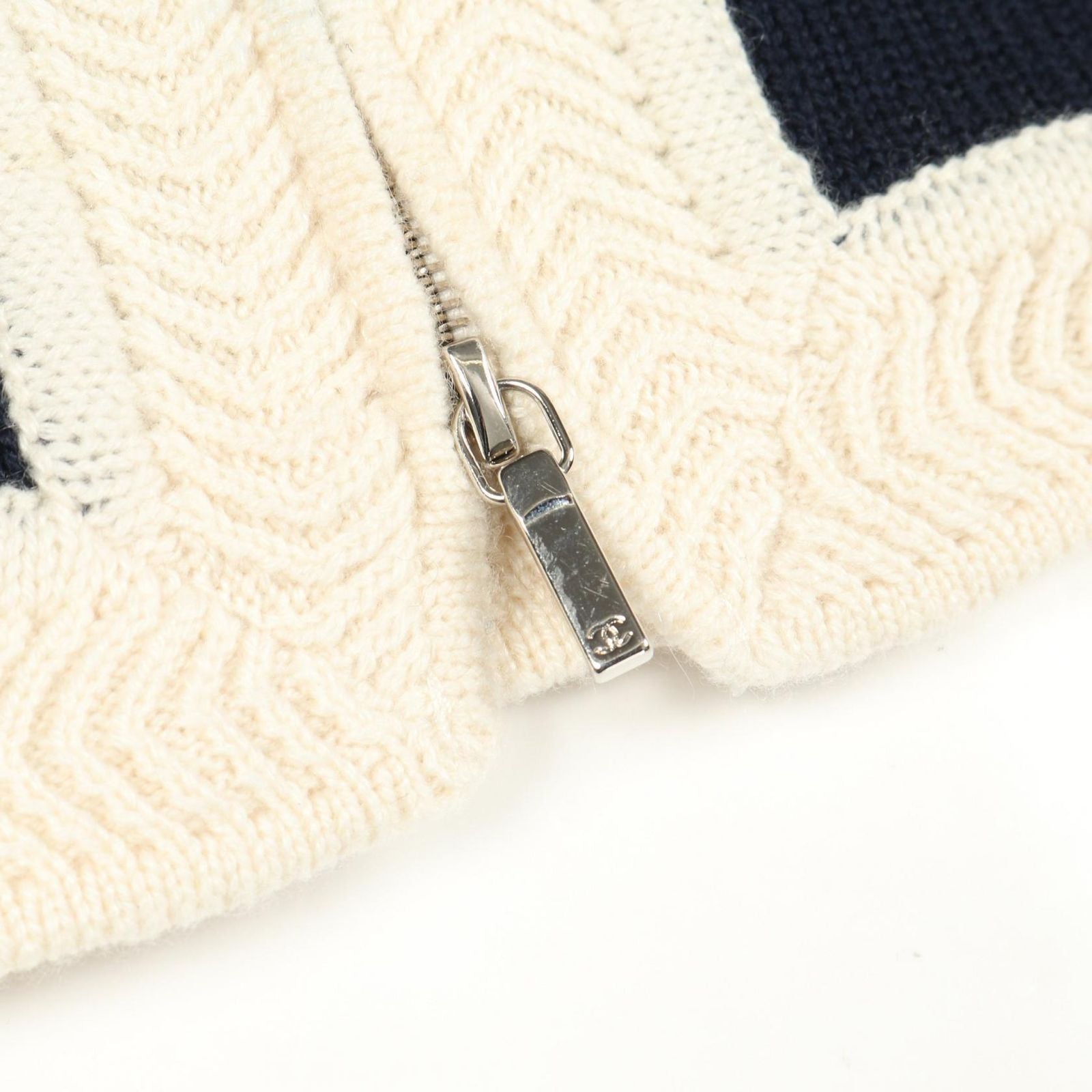 Chanel Vest Coco Mark Knit Navy Cashmere Knit Vest Women's a