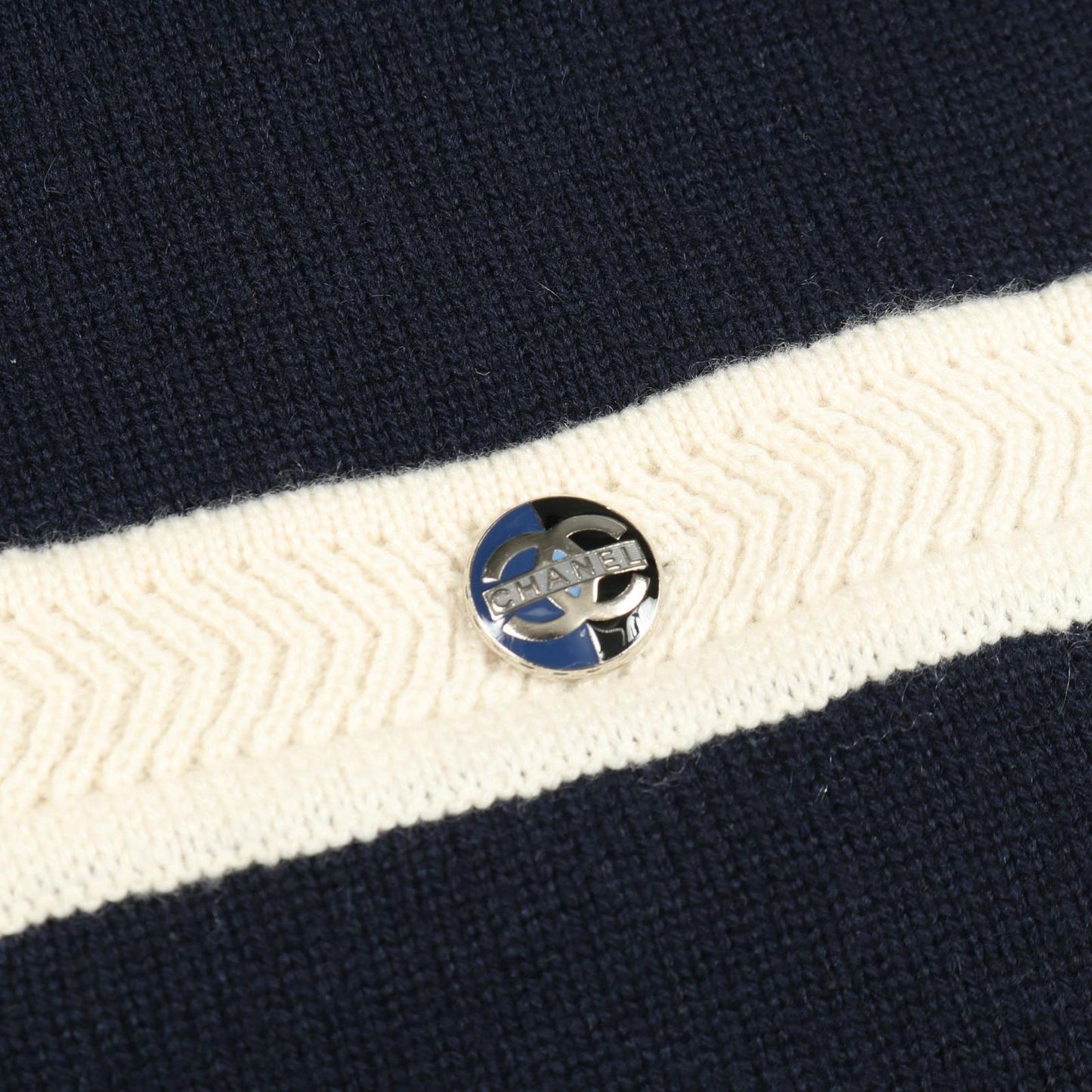 Chanel Vest Coco Mark Knit Navy Cashmere Knit Vest Women's a