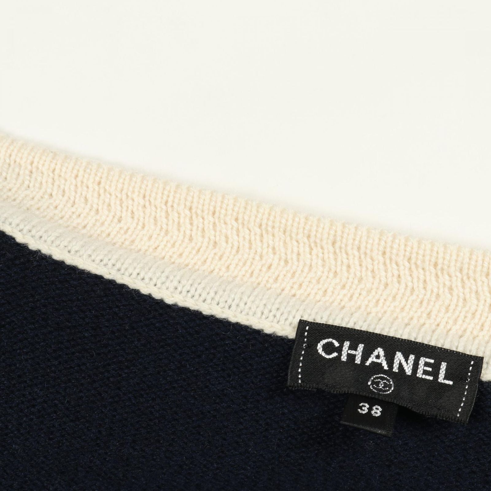 Chanel Vest Coco Mark Knit Navy Cashmere Knit Vest Women's a