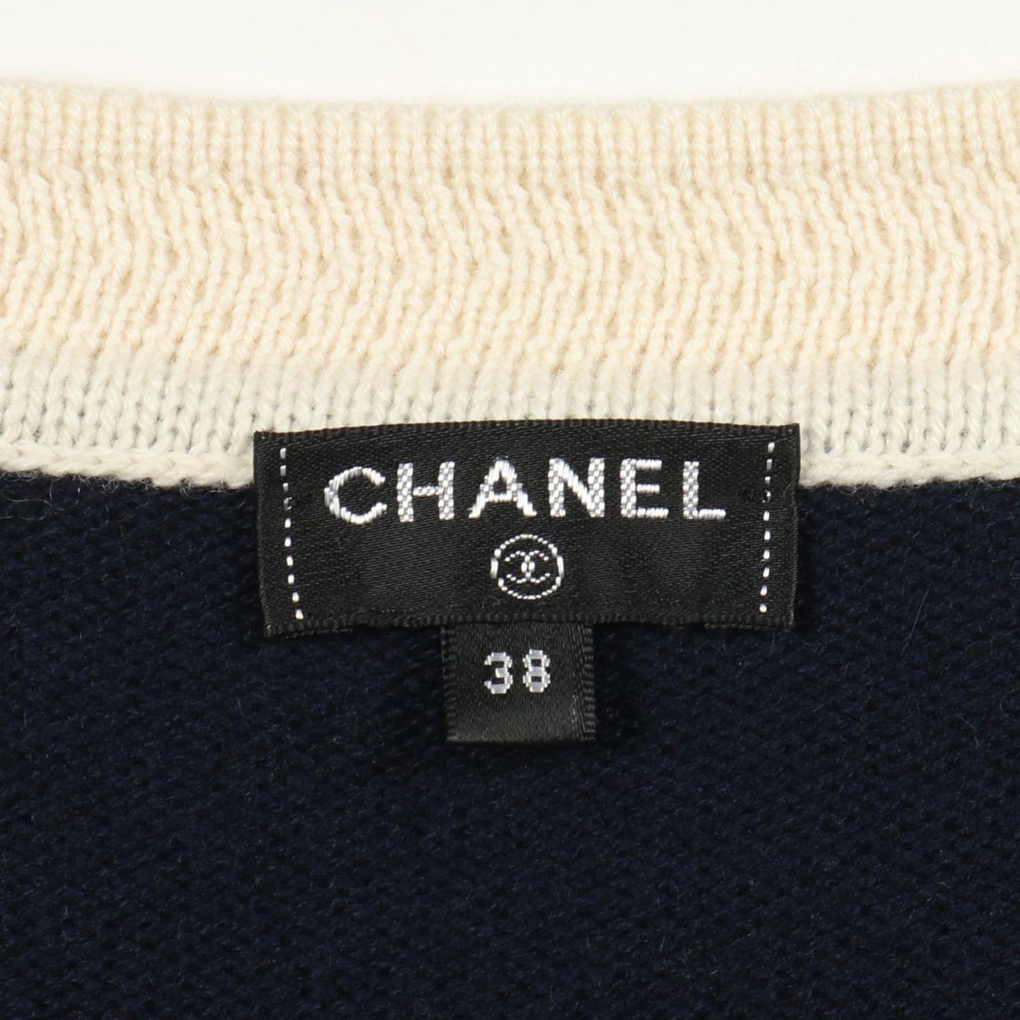 Chanel Vest Coco Mark Knit Navy Cashmere Knit Vest Women's a