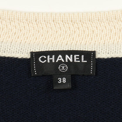 Chanel Vest Coco Mark Knit Navy Cashmere Knit Vest Women's a