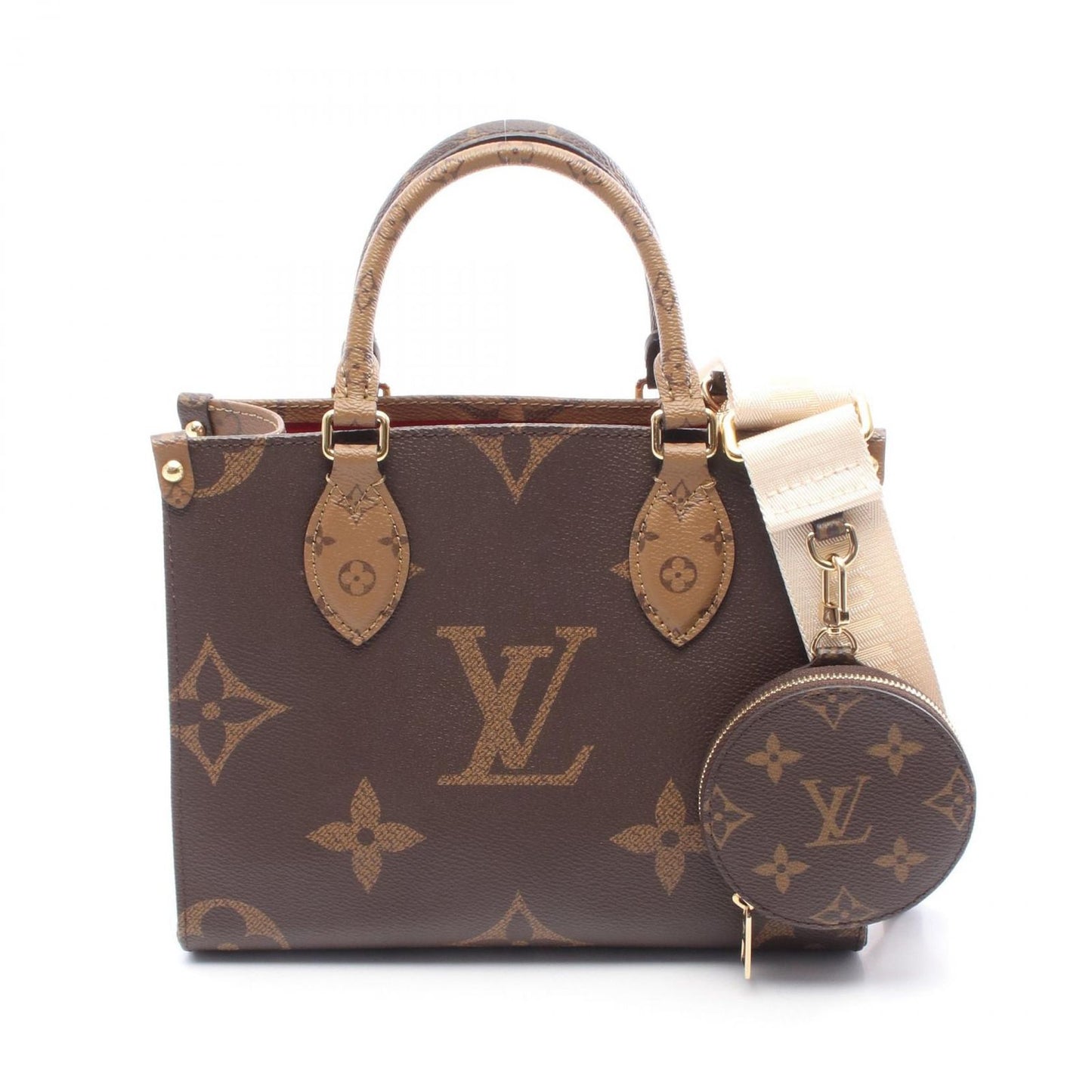Louis Vuitton Handbag on the Go PM Monogram Giant Reverse M46373 PVC Coated