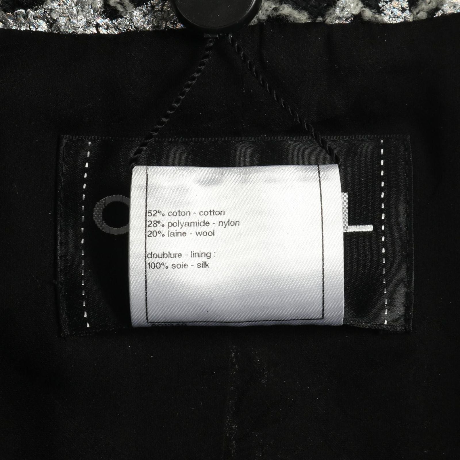 Chanel Coco Mark Pearl Button Nylon Wool Jacket Women's a