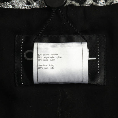 Chanel Coco Mark Pearl Button Nylon Wool Jacket Women's a
